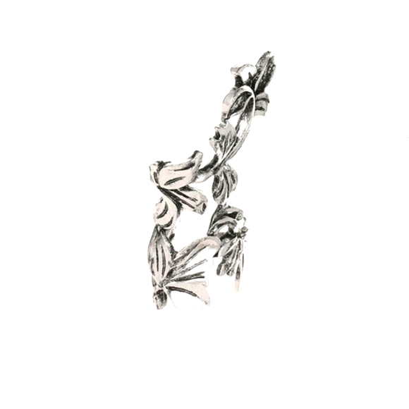 Beautiful Boho Sterling Silver Creeper Leaf Clip Earring - Picture 2 of 4